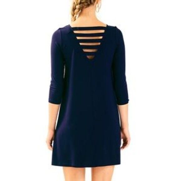 Lilly Pulitzer Ophelia Midnight Navy Blue Mini Swing Dress XXS - Picture 8 of 8